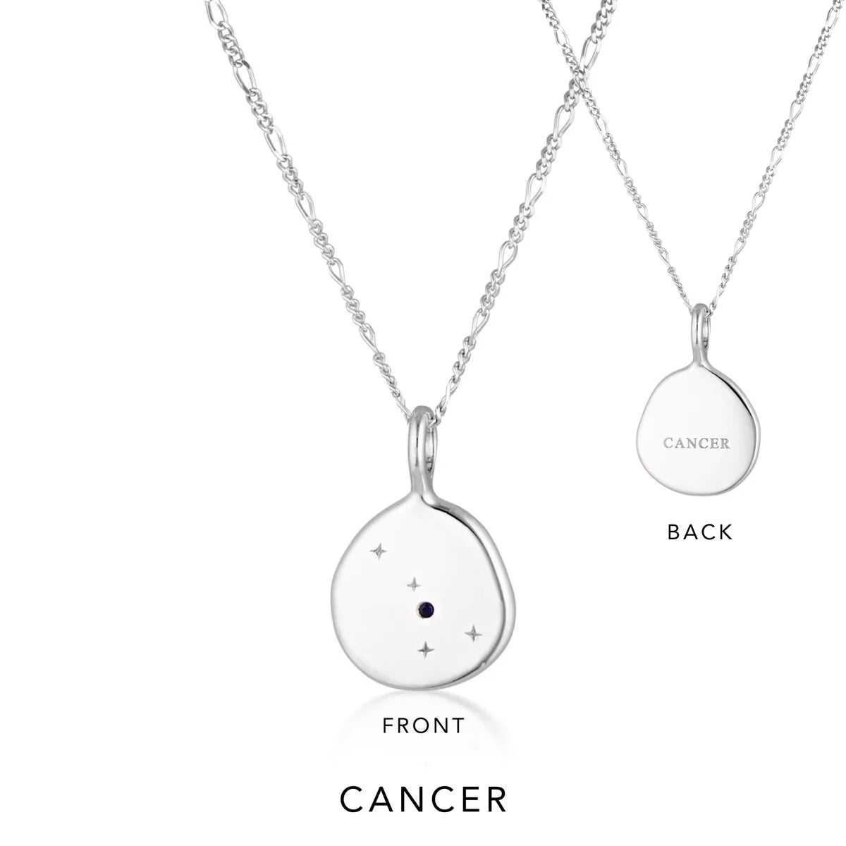 Zodiac Necklace Sterling Silver by Linda Tahija - Cancer