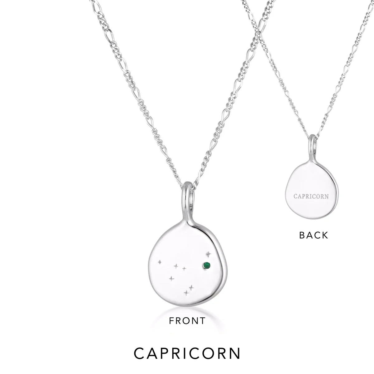 Zodiac Necklace Sterling Silver by Linda Tahija - Capricorn