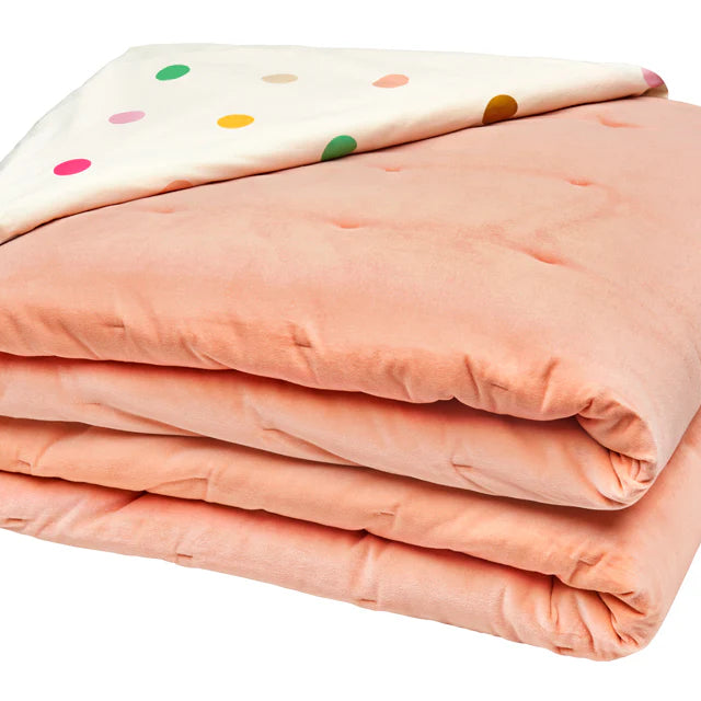 Confetti Spot Velvet Bedspread Queen/King Castle