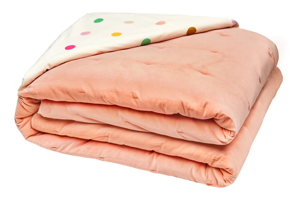 Confetti Spot Velvet Bedspread Queen/King Castle