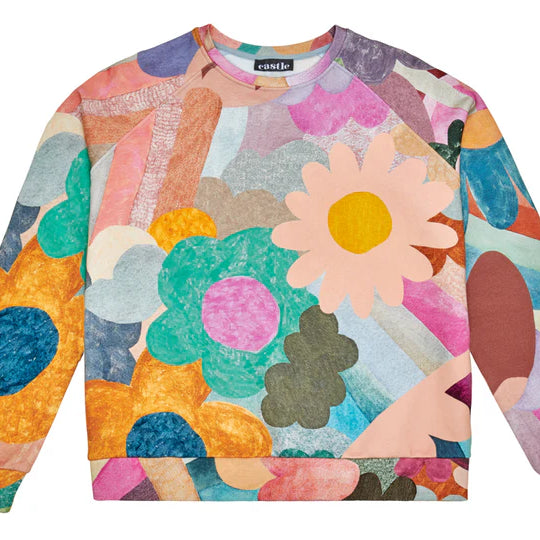 Colourful sweater with flowers for adults