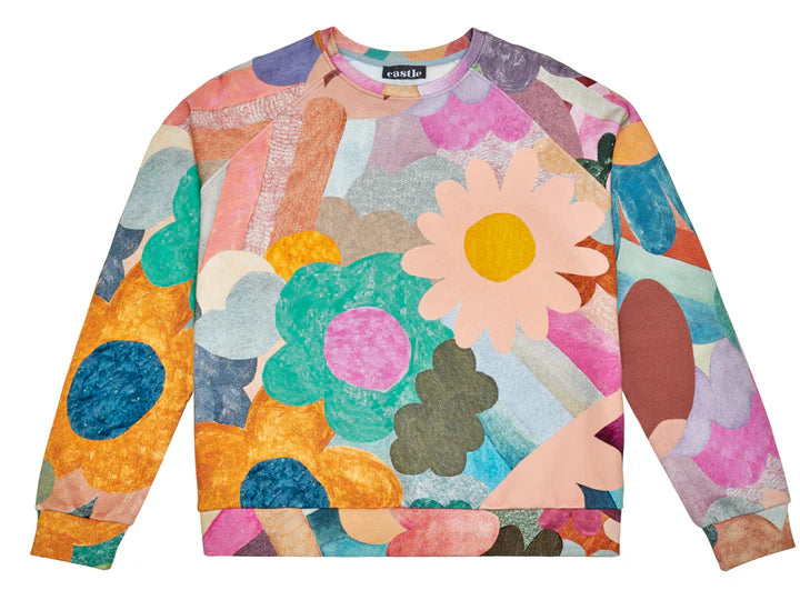 Colourful sweater with flowers for adults