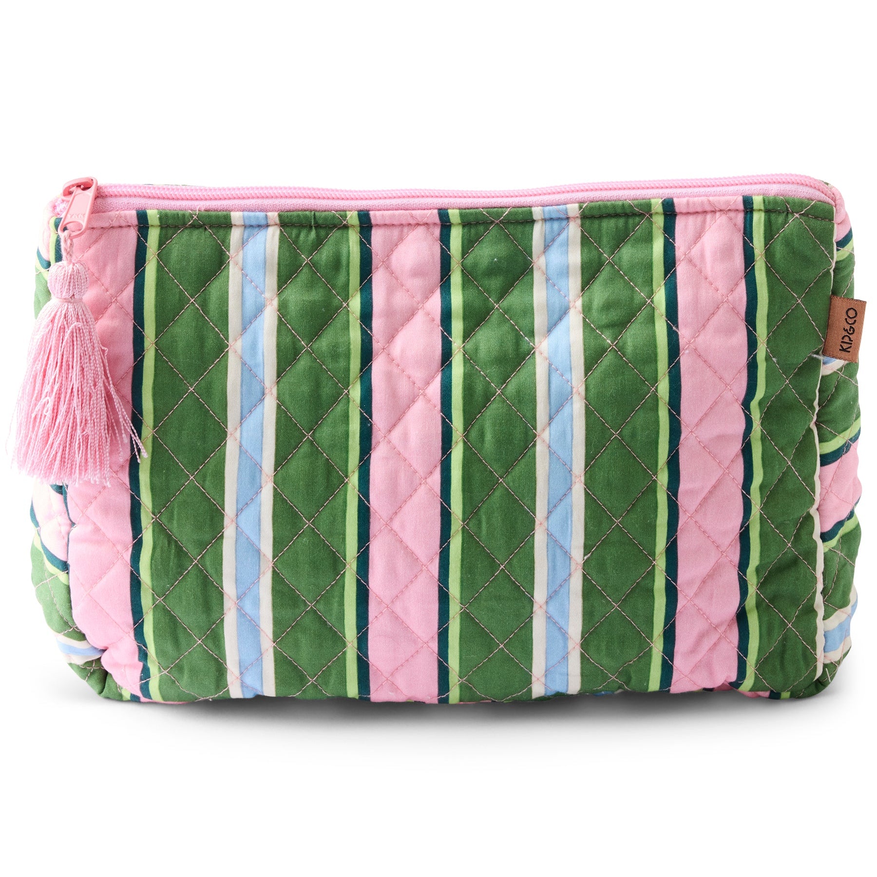 Cactus Stripe Quilted Cotton Toiletry Purse by Kip & Co