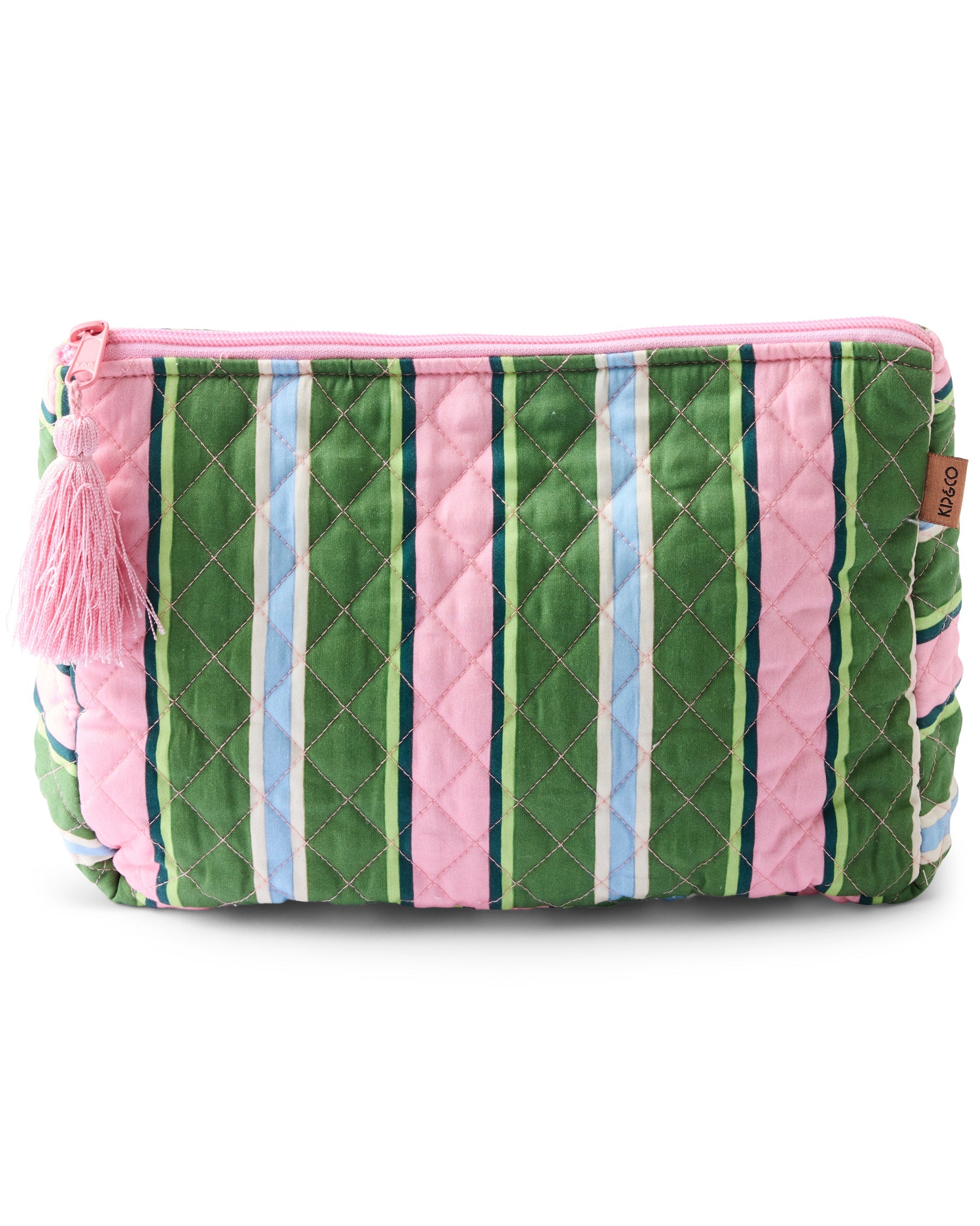 Cactus Stripe Quilted Cotton Toiletry Purse by Kip & Co