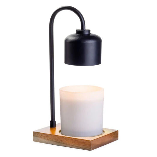 Candle warmer black and wood arched lamp