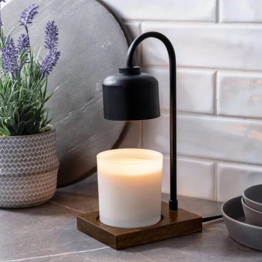 Candle Warmer Black and wood arched lamp