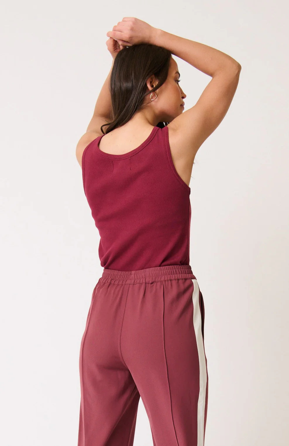 Tank top in maroon by C&W