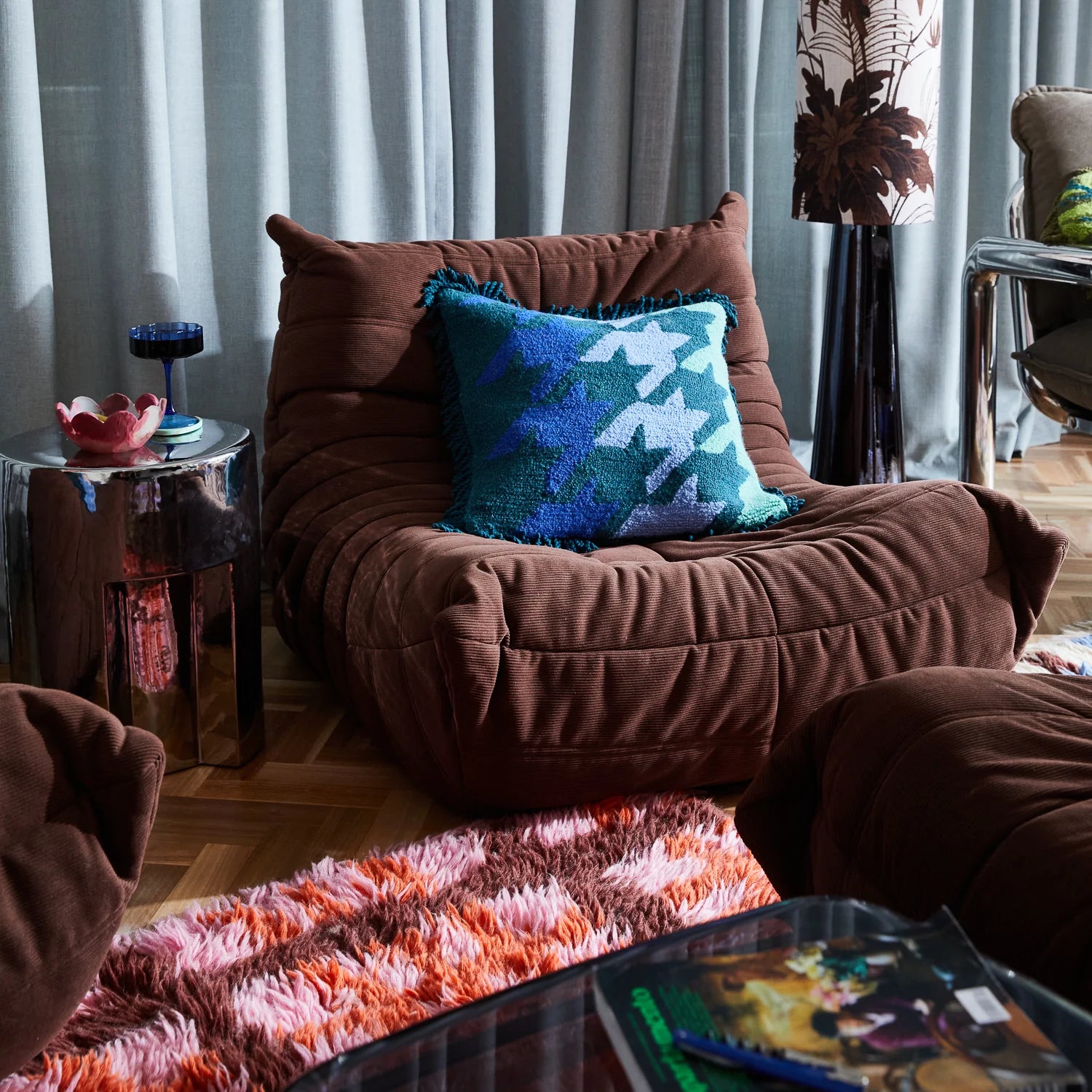 Cedro Punch Needle Cushion Peacock by