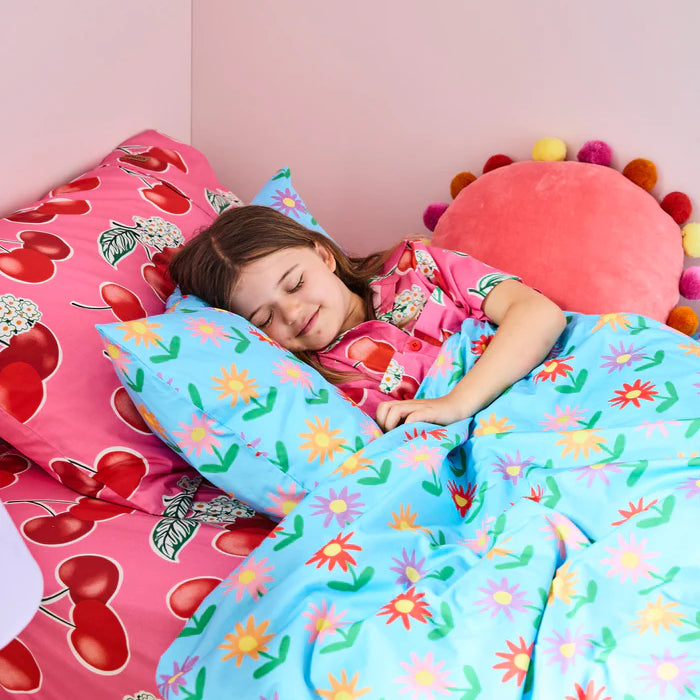 Cherry Blossom Kids Organic Cotton Short Sleeve Shirt & Short Pyjama Set by Kip & Co