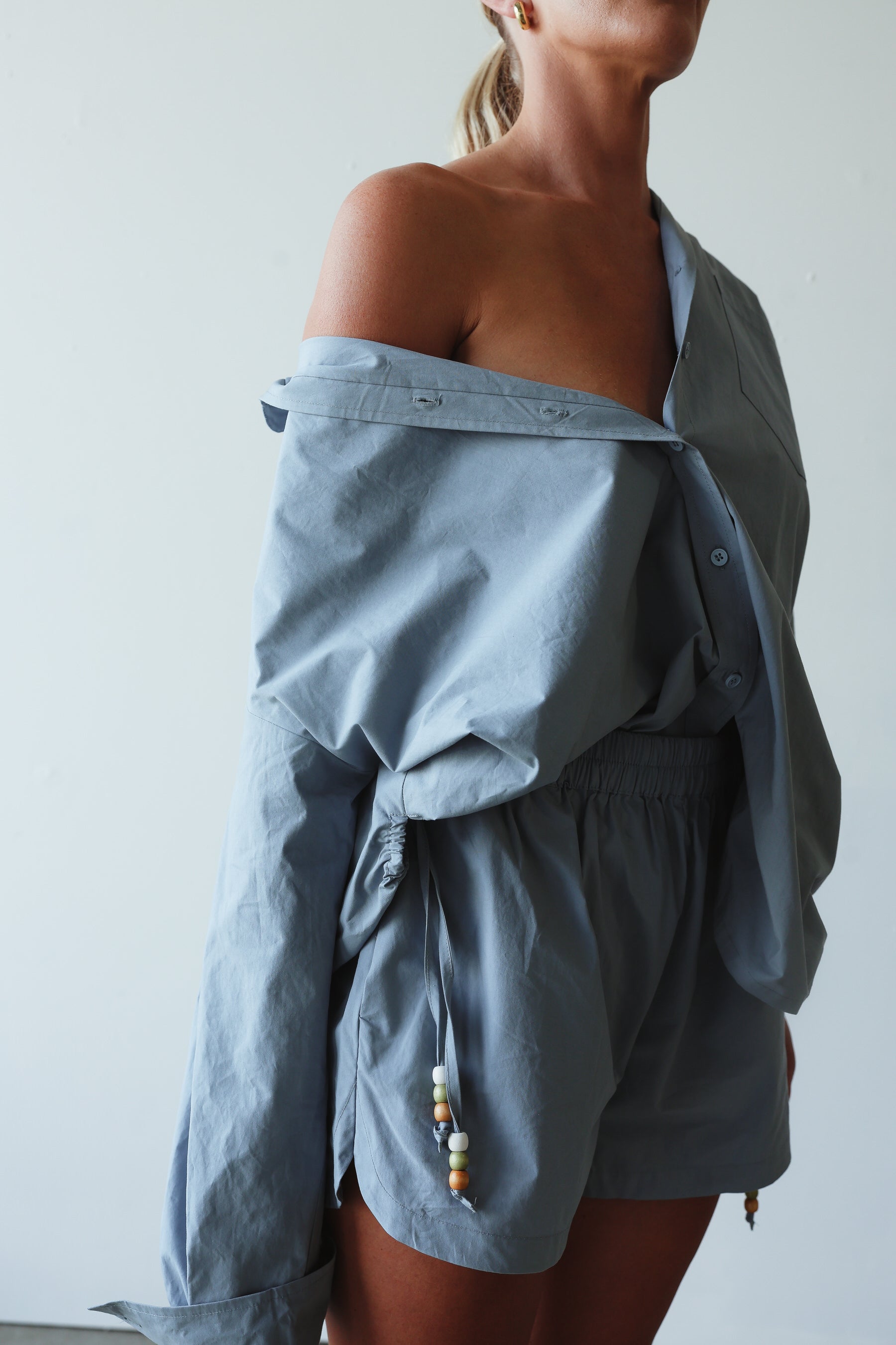 Chloe Cotton Short - Cornflower blue by By Billie