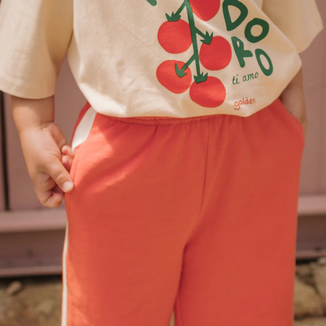 Ciao Tutti Relaxed Pants Napoli Red by Golden Children - red fleece tracksuit pants