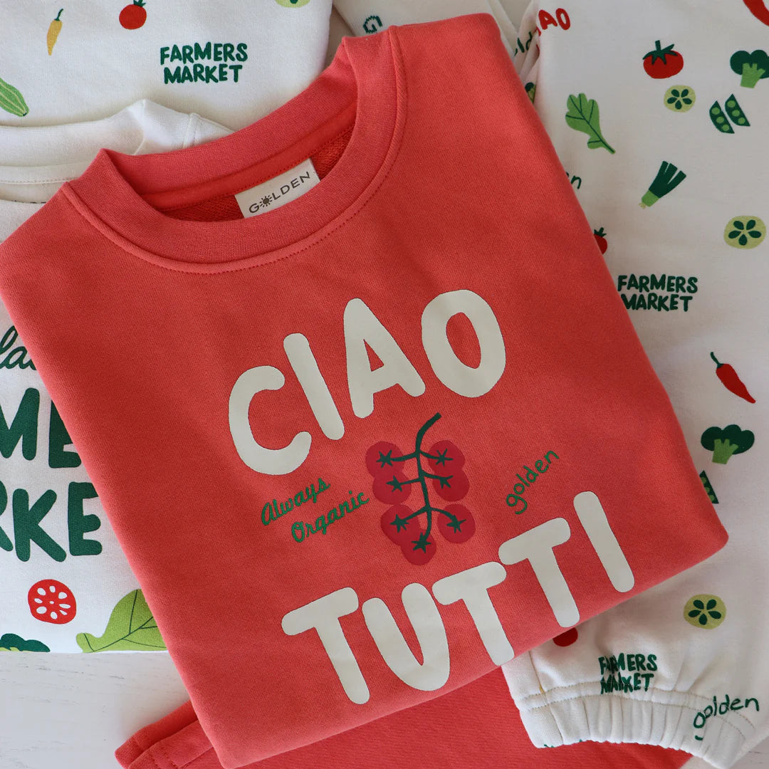 Ciao Tutti Sweater Napoli by Golden Children - flat lay of sweater folded