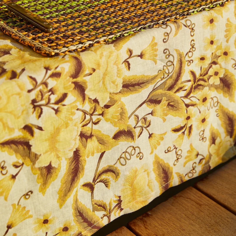Floral patterned fabric with yellow flowers - Clementine Table Cloth by Sage & Clare