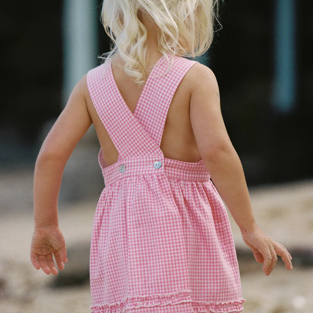 back details of Coco Dress – Strawberry Gingham by Juni