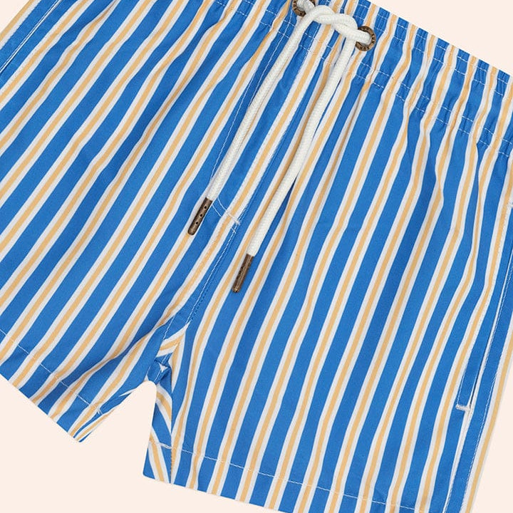 Close up of Collegiate Stripe Boardshort | Huxbaby