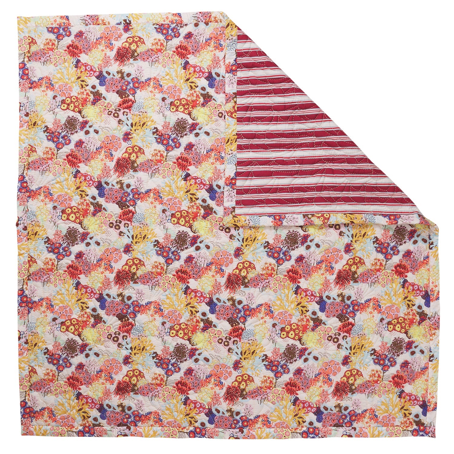 Lifestyle shot of 230x230cm bedcover draped over contemporary bed frame