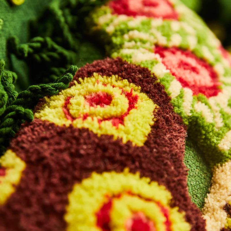 fabric detail of Cora Tufted Cushion - Kelp by Sage & Clare