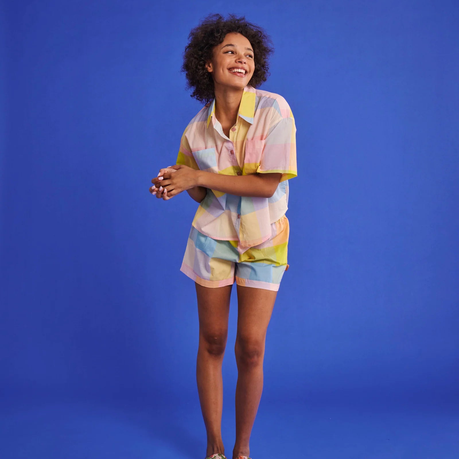 Corfu Tartan Pyjama Set made from organic cotton by Kip & Co