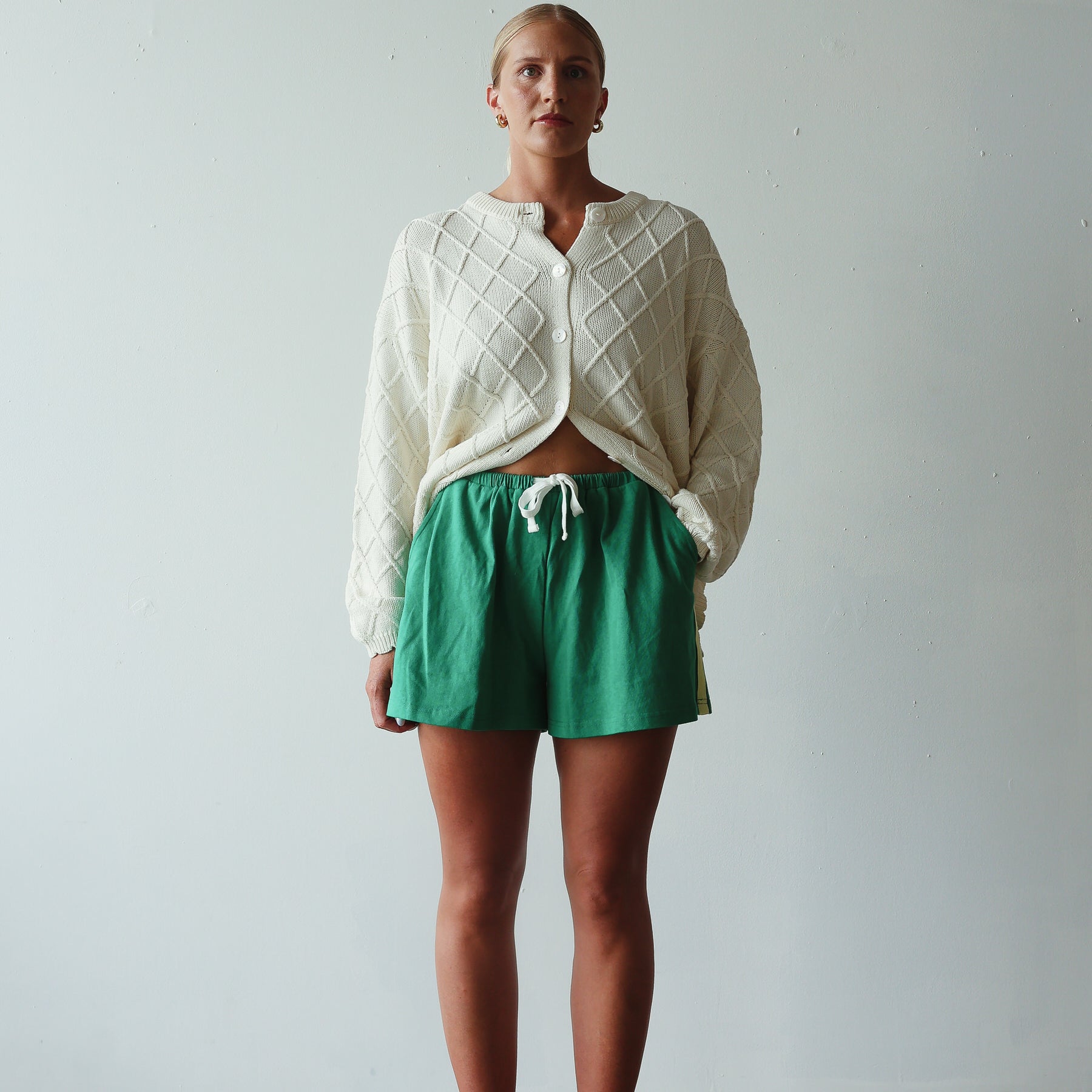 Crochet Knit Cardigan - cream by By Billie