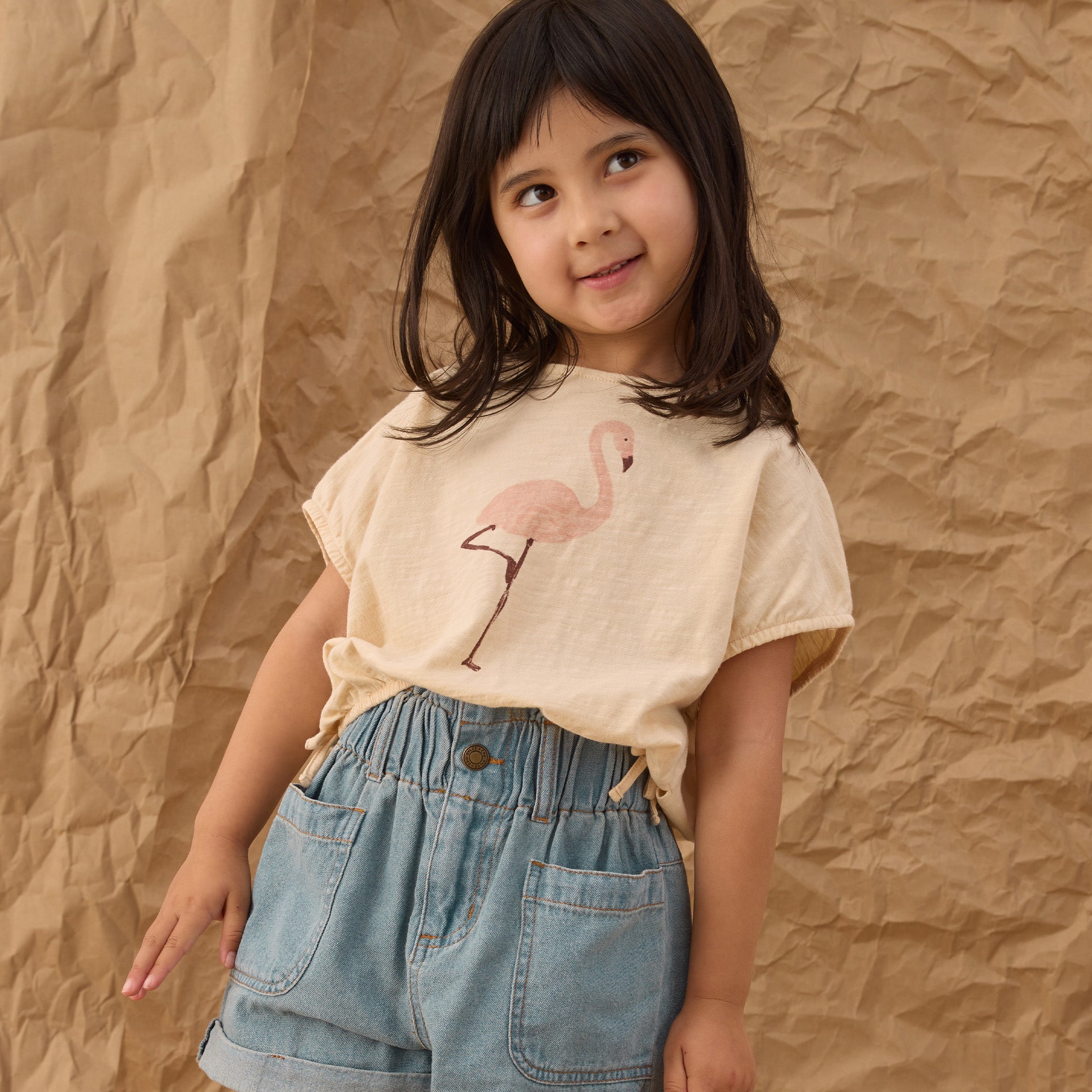 Cropped Cinch Tee Flamingo | Rylee +Cru