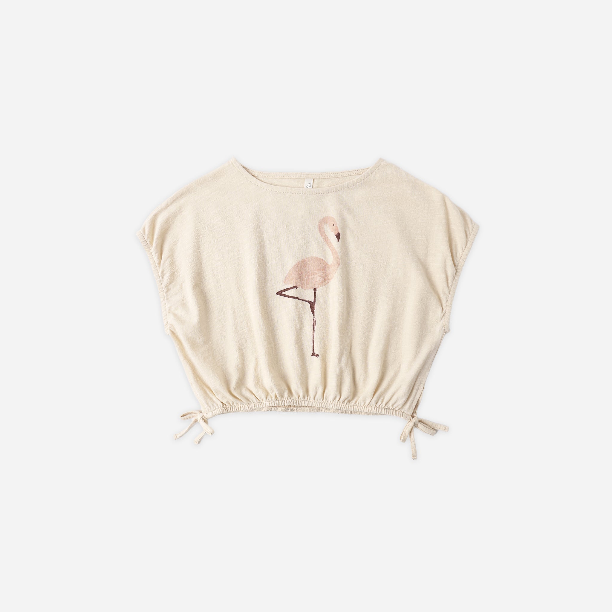 Front view of the Cropped Cinch Tee Flamingo | Rylee +Cru