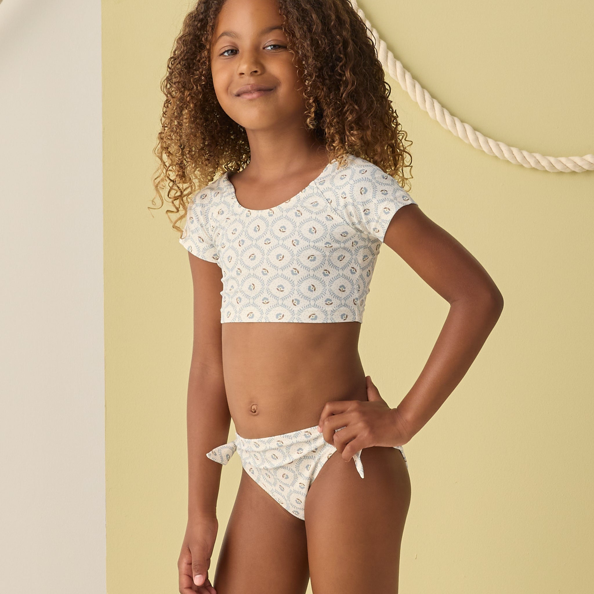 Cropped Rashguard Set Green Fleur | Rylee + Cru
