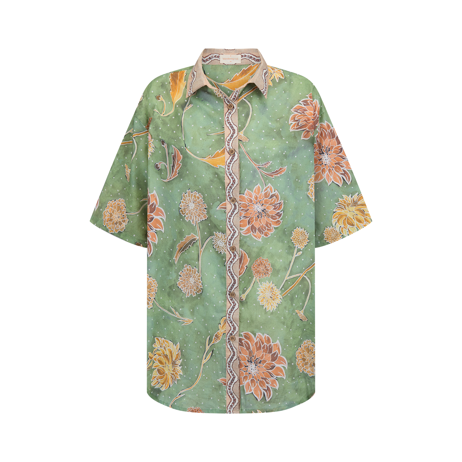 Dahlia Shirt in Moss by Wandering Folk
