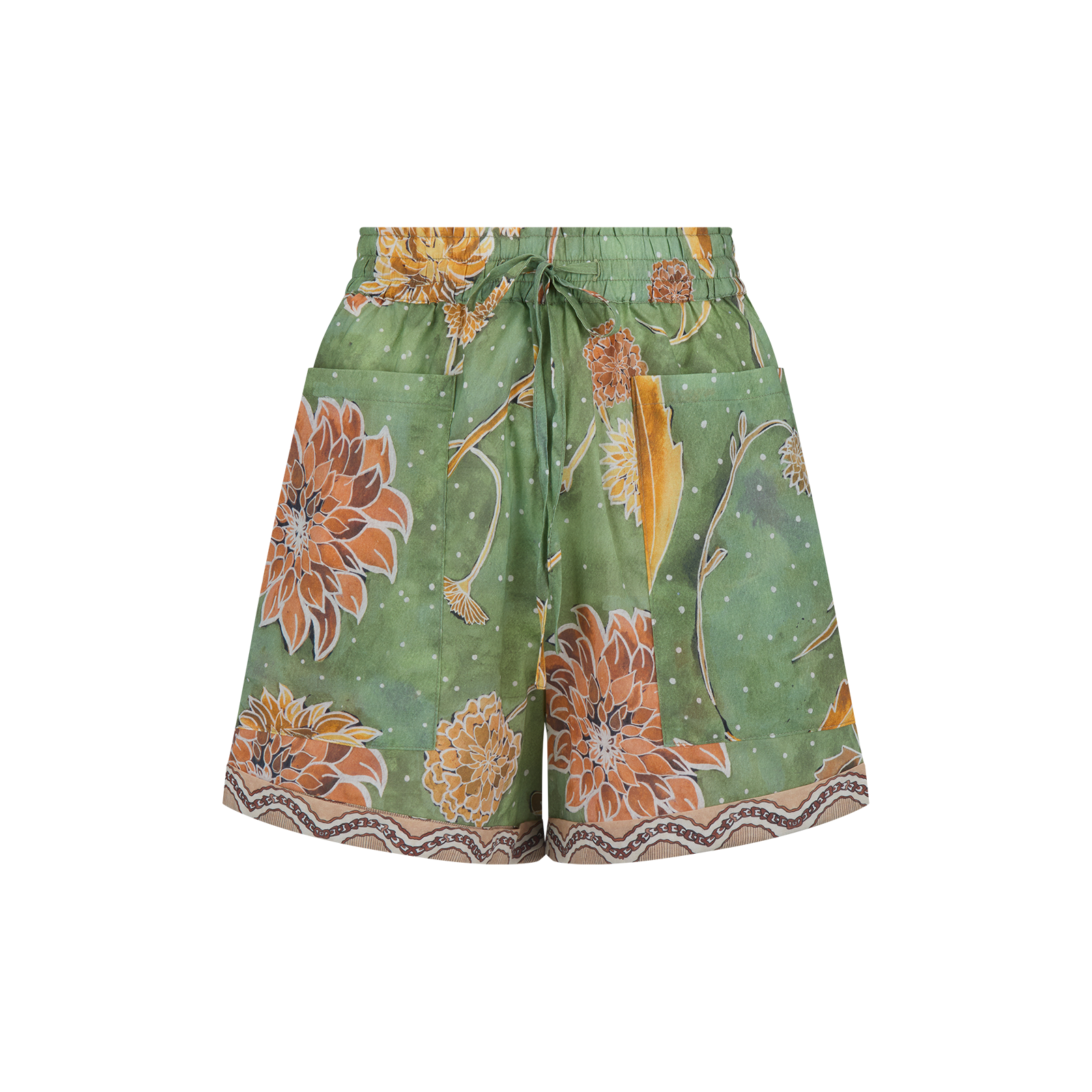 Wandering Folk Dahlia Shorts in Moss