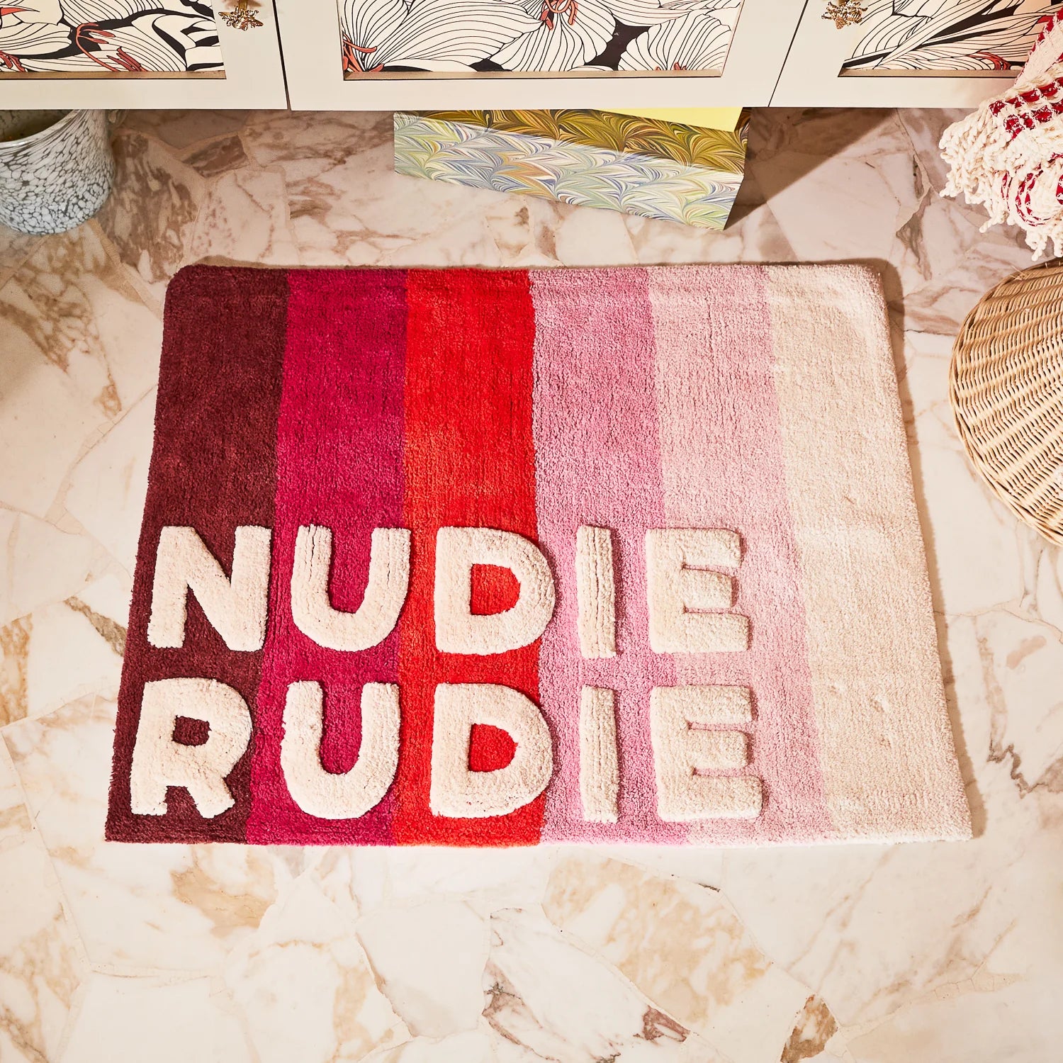 Dariel Nudie Bath Mat – Scarlet by Sage & Clare