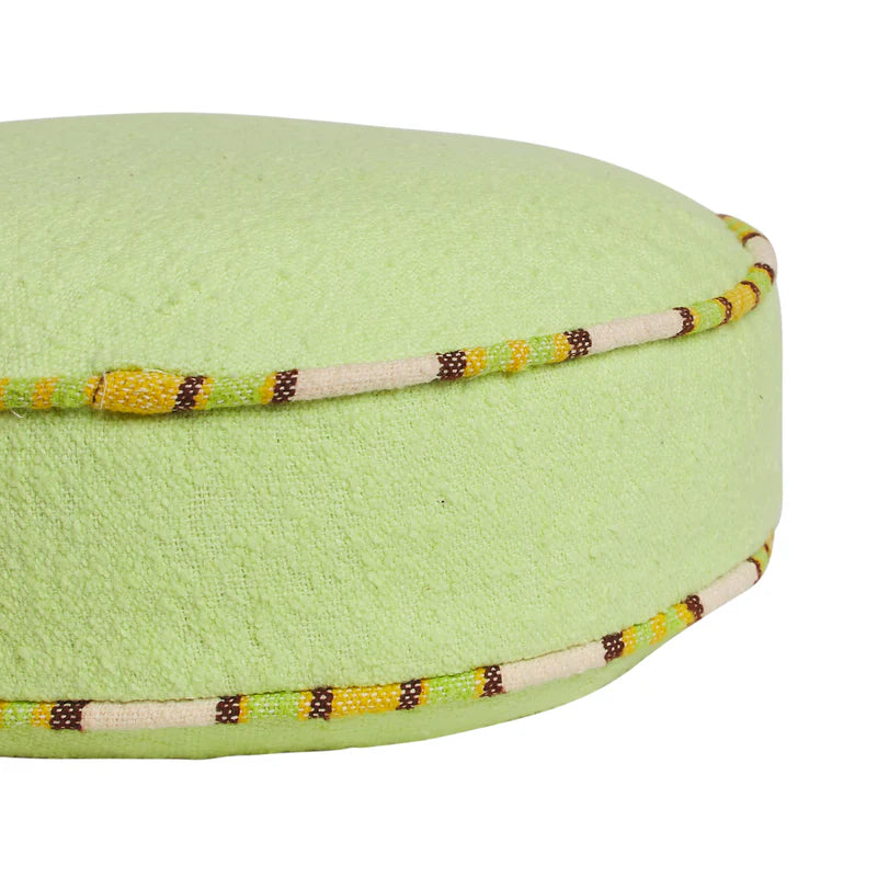 Delana Round Cushion - Zest by Sage & Clare - light green lime round cushion