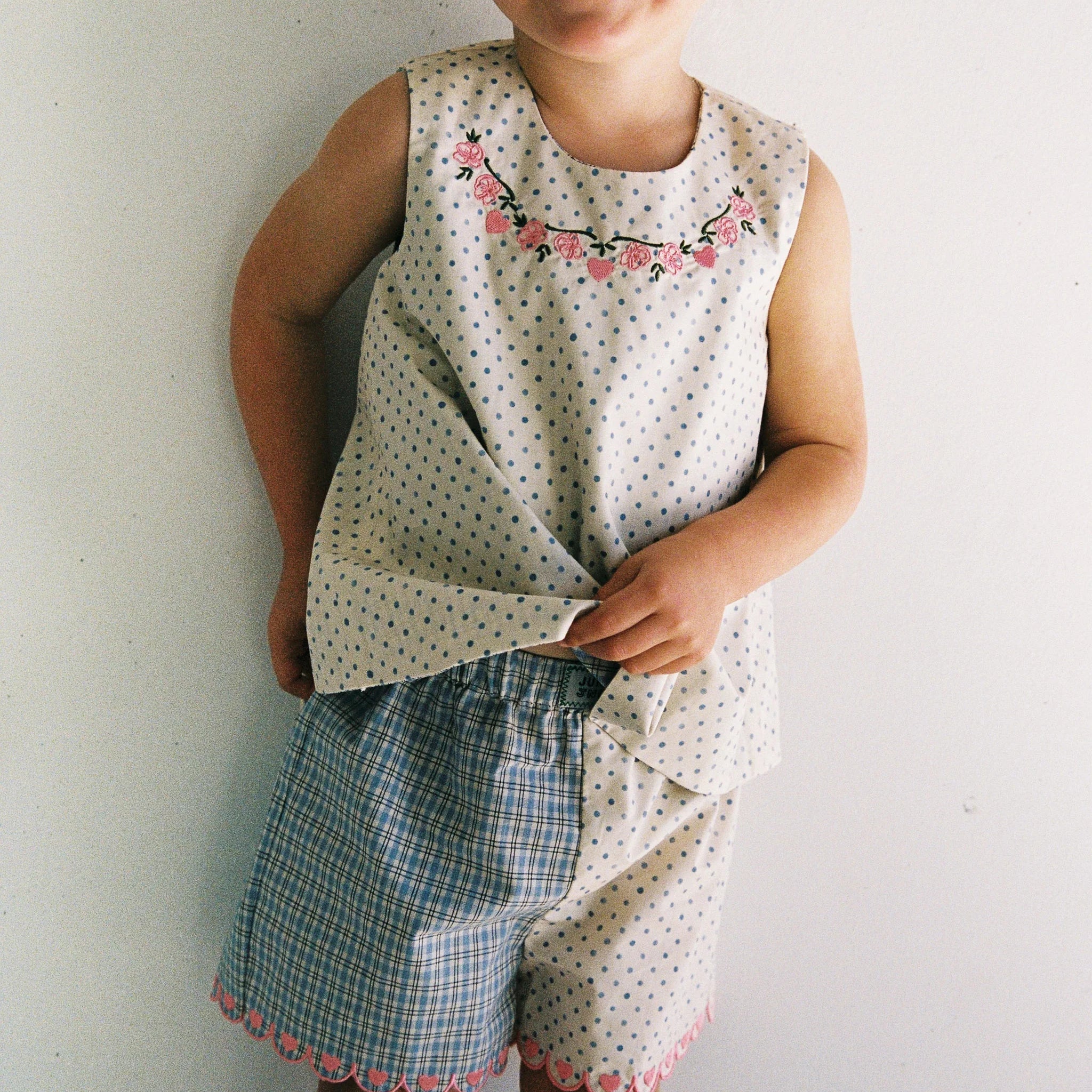 Della Short - blue check by JUNI