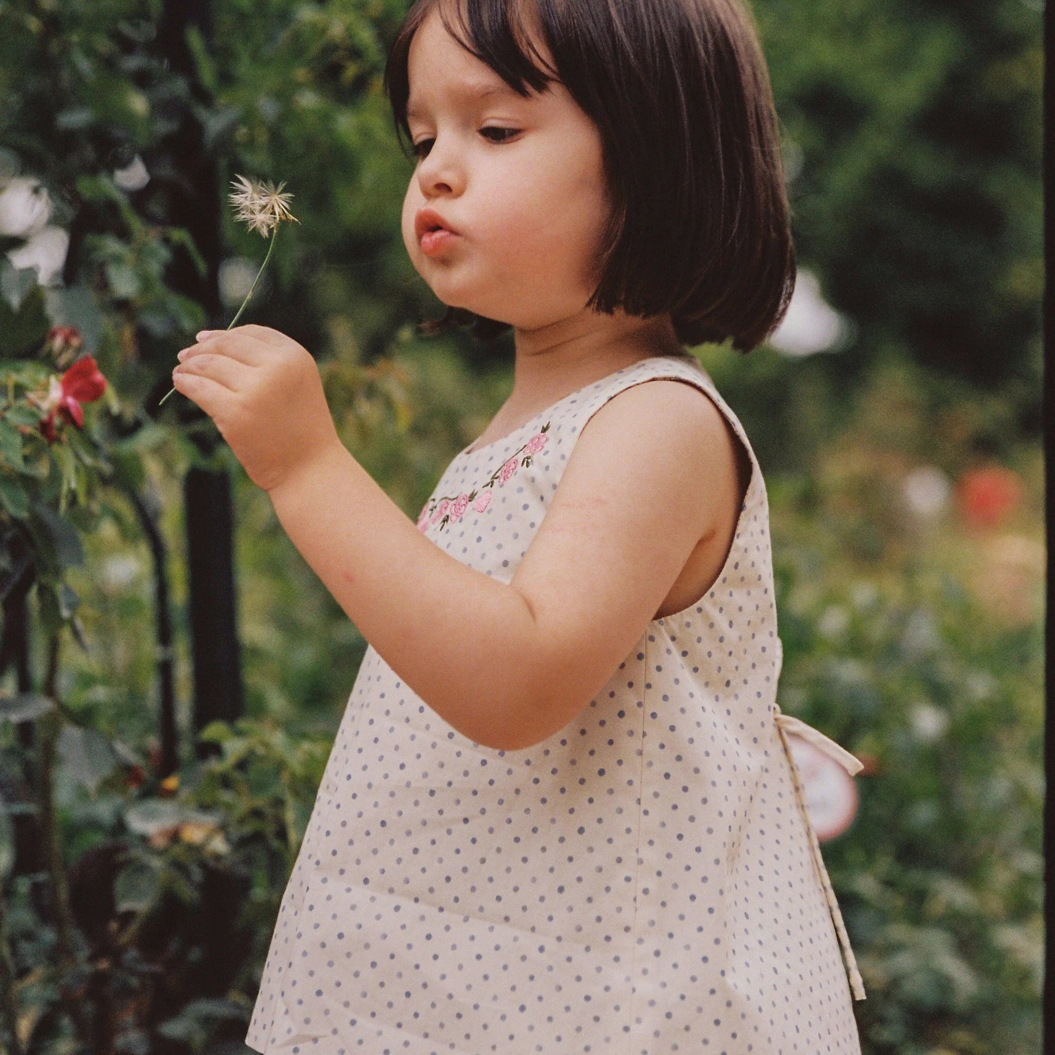 Della Top - Blue Check / Polka Dot by Juni