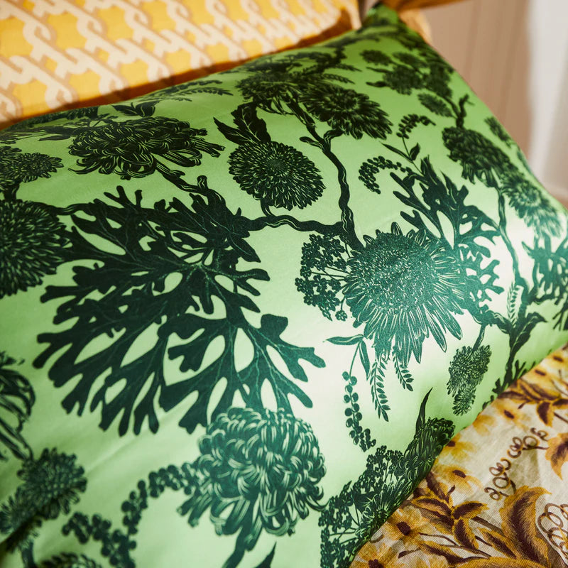 floral silk pillowcase - Delphine Silk Pillowcase Key Lime by Sage & Clare