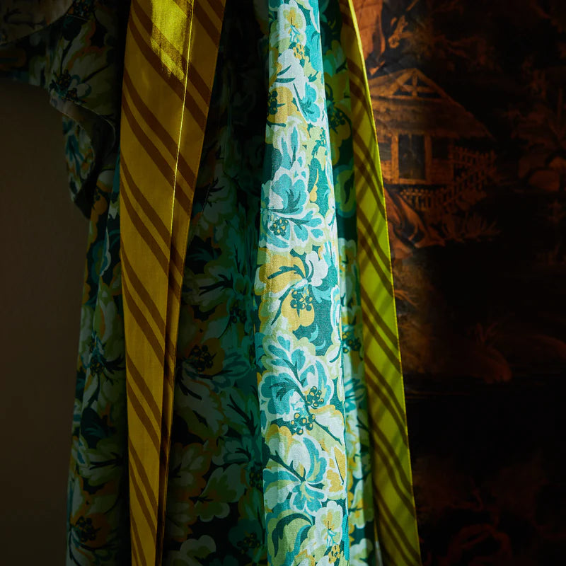 fabric detail of the silk / cotton blend Demi robe by Sage and Clare