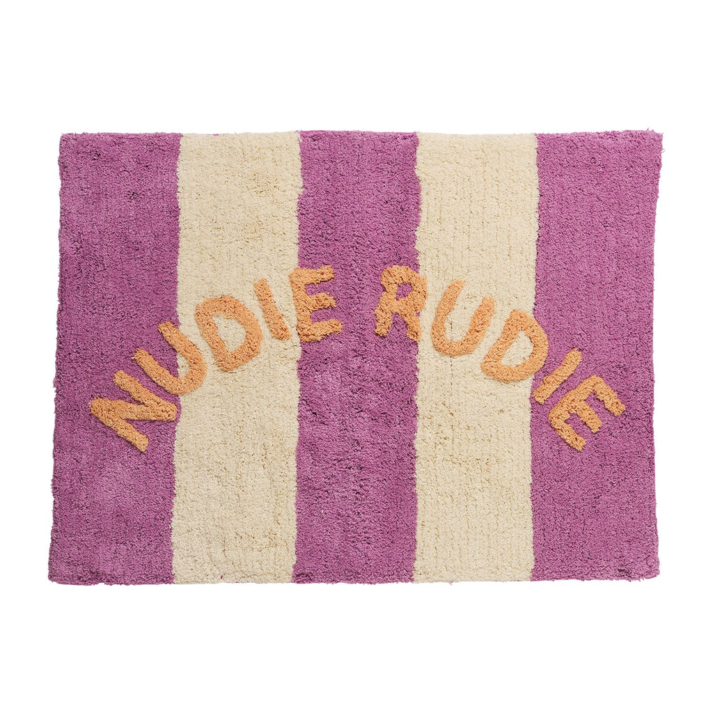 Nudie Rudie Bath Mat by Sage and Clare - didcot purple and cream