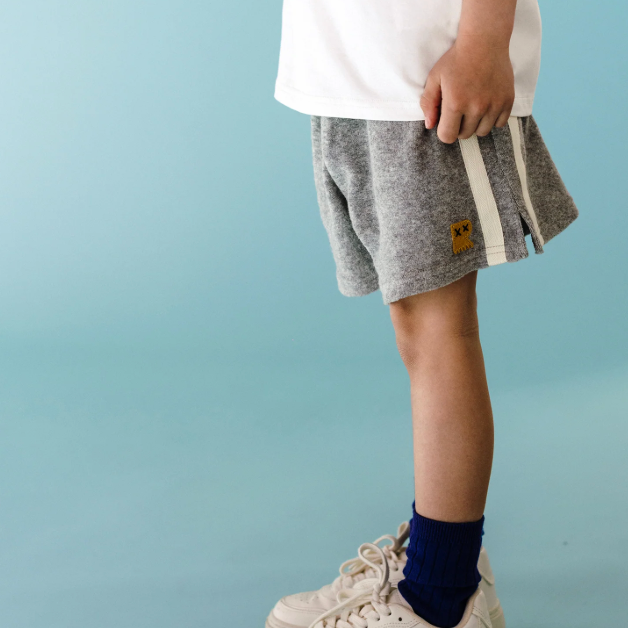 Side view of the Terry Short - Grey Marle | Rock Your Baby