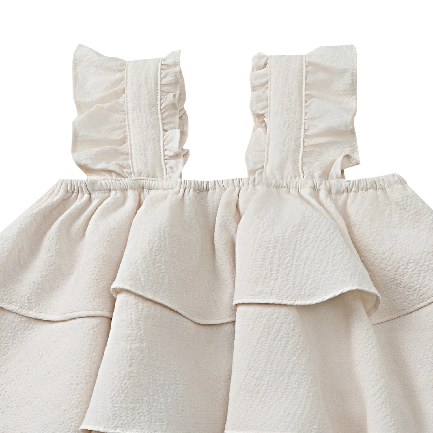Ruffle detail on little girls singlet top by Donsje