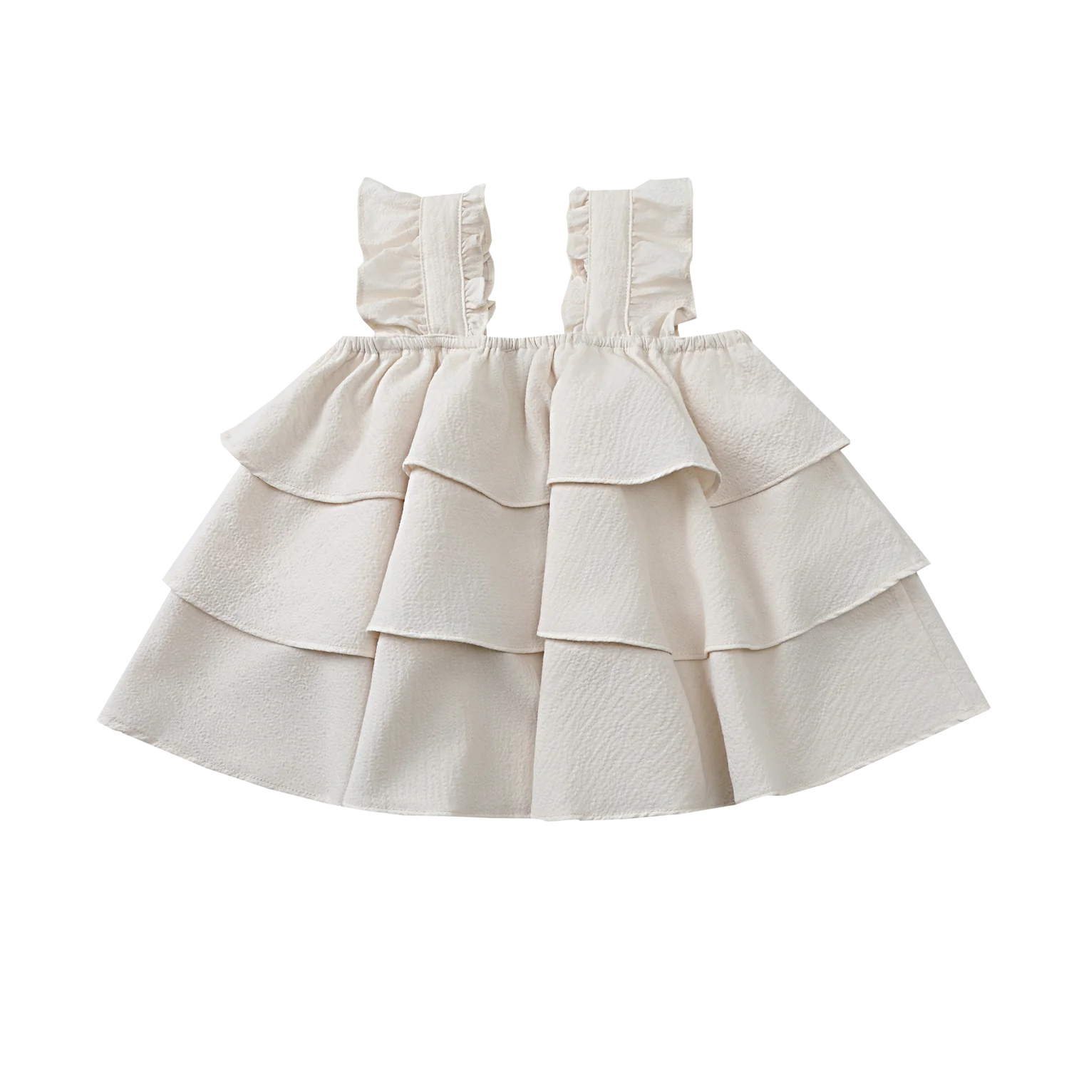 Young girls sleeveness ruffle Doortje Top Warm white by Donsje