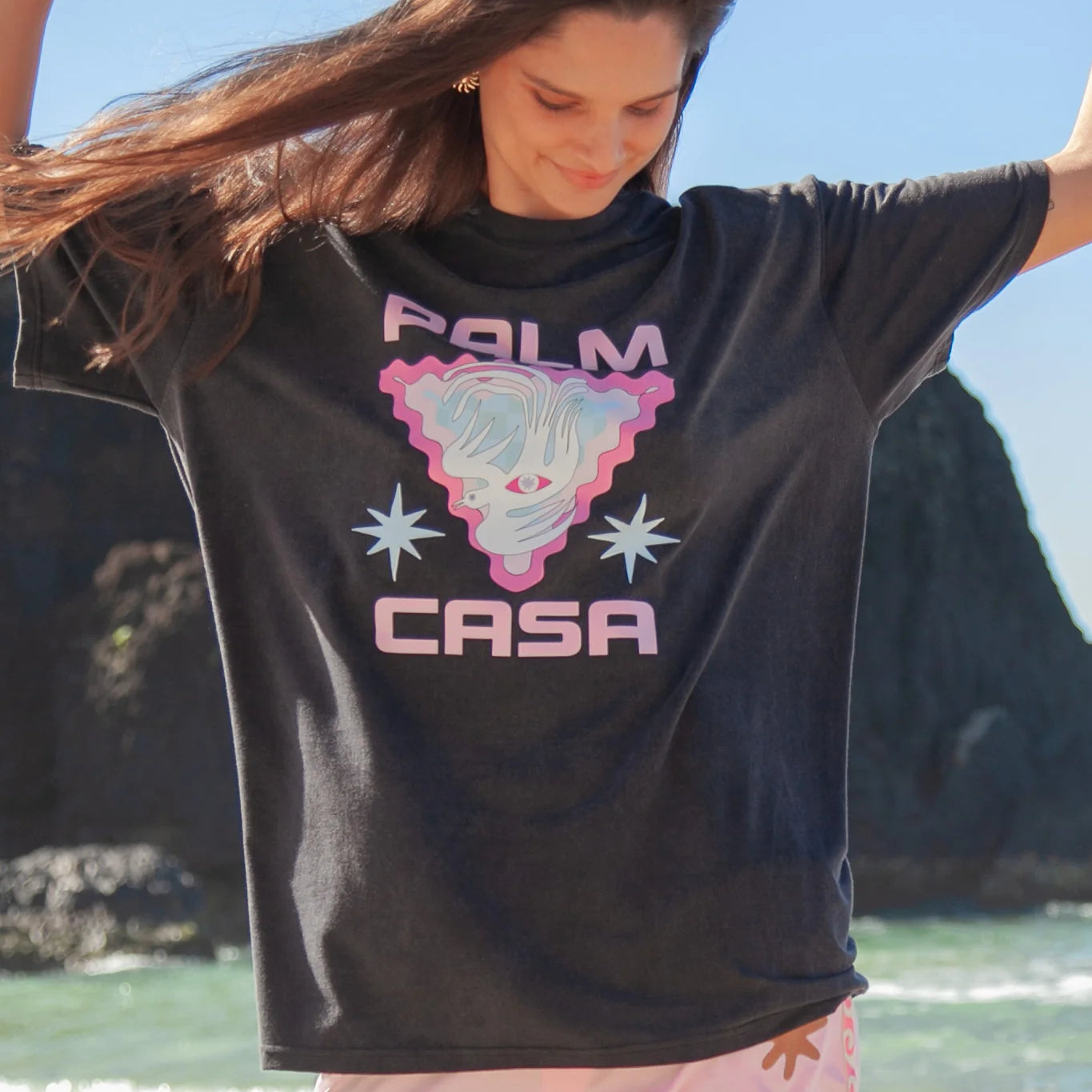 Dove Eye T-Shirt Vintage Black by Palm Collective