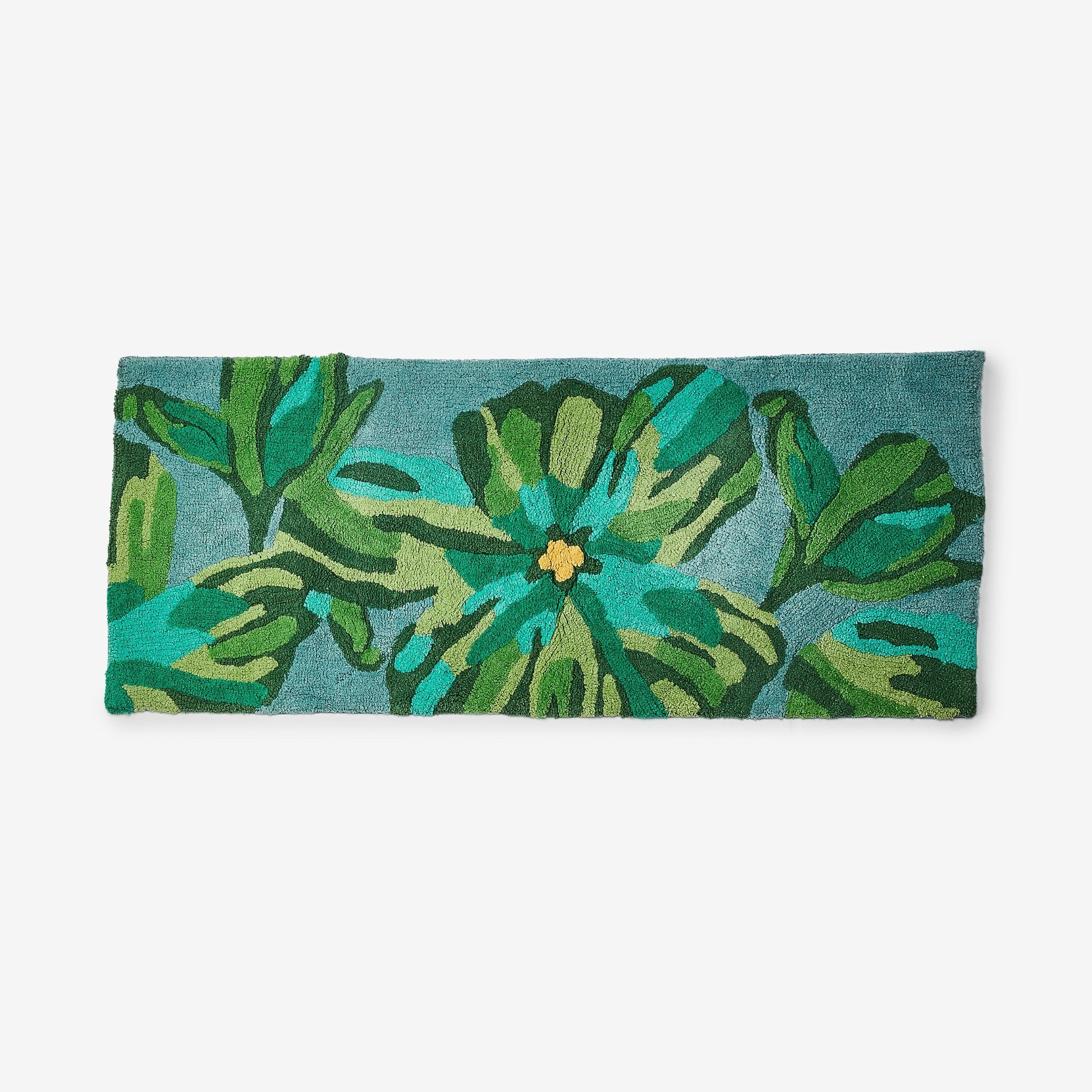 Dutch Floral Green Long Bath Mat by Bonnie & Neil