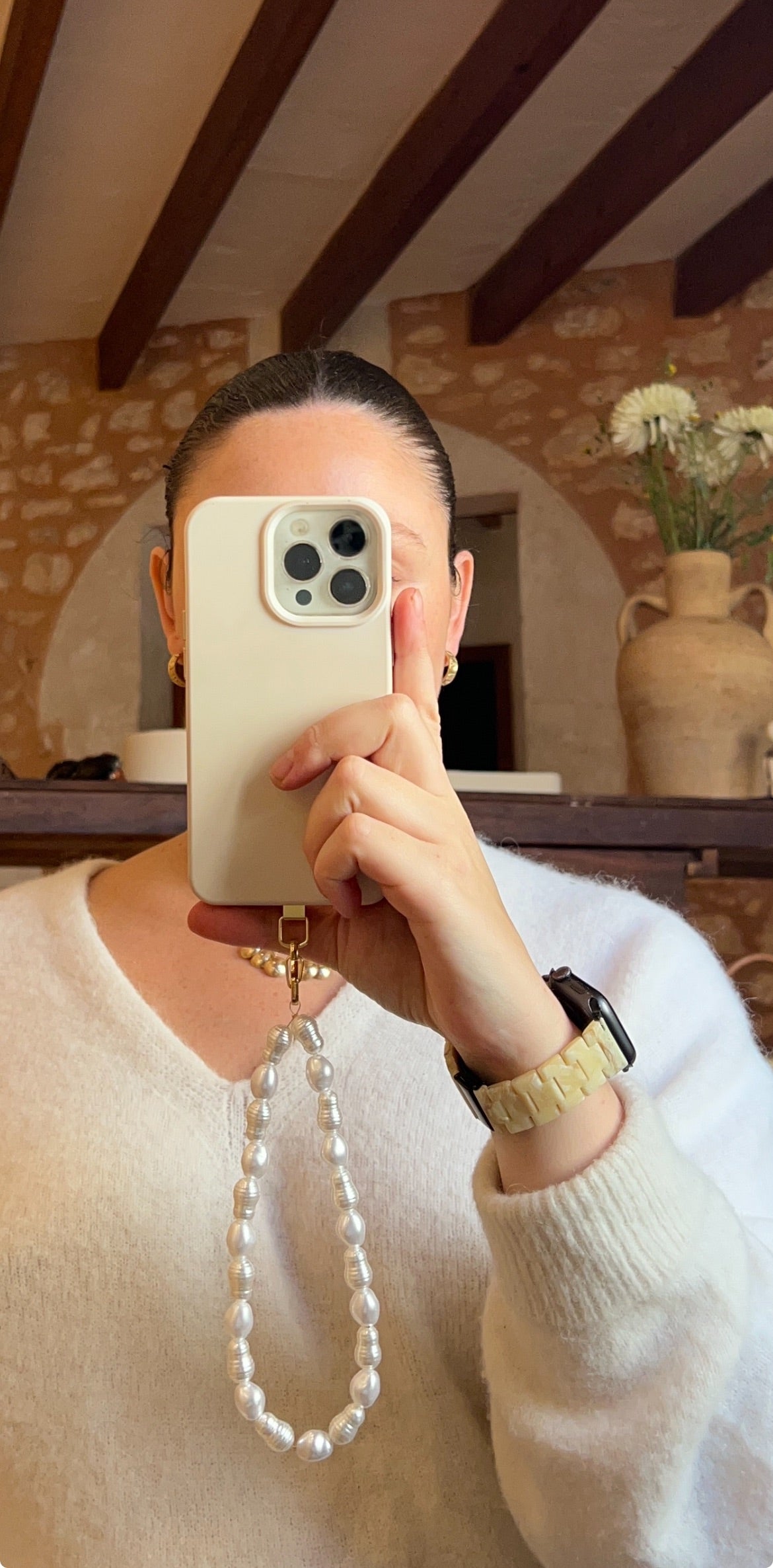 edrae apple watch band in ecru