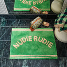Elba Nudie Rudie Bath Mat by Sage & Clare - Green with white stripes