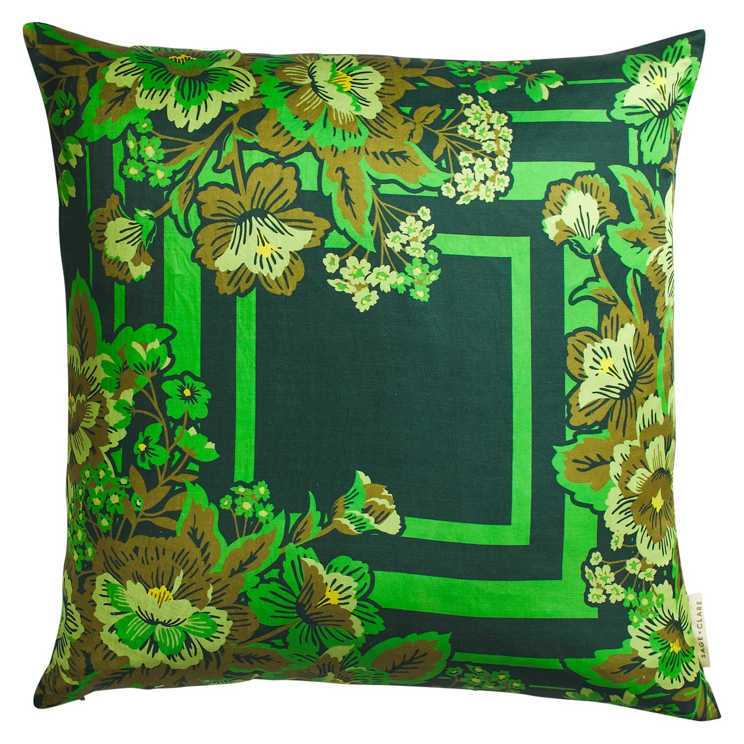 Eliza Silk-Linen Cushion Verdant by Sage & Clare