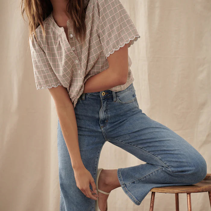 pink check top by kireina