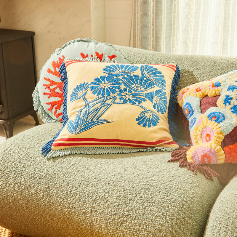 Emilia Embroidered Cushion by Sage & Clare