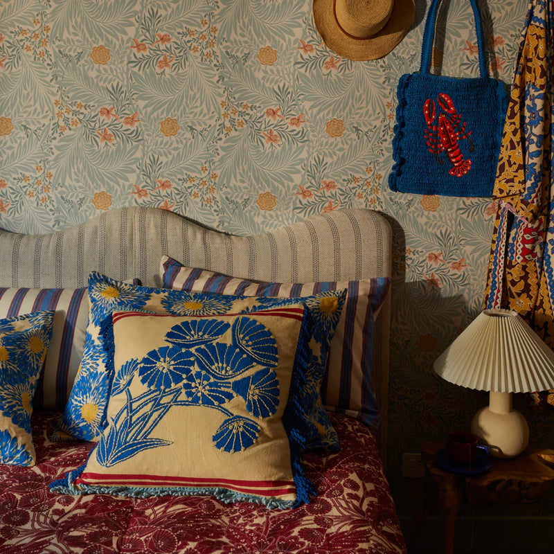 Emilia Embroidered Cushion by Sage & Clare