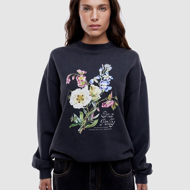 Ena Pelly Vintage Bouquet Sweatshirt Vintage Black