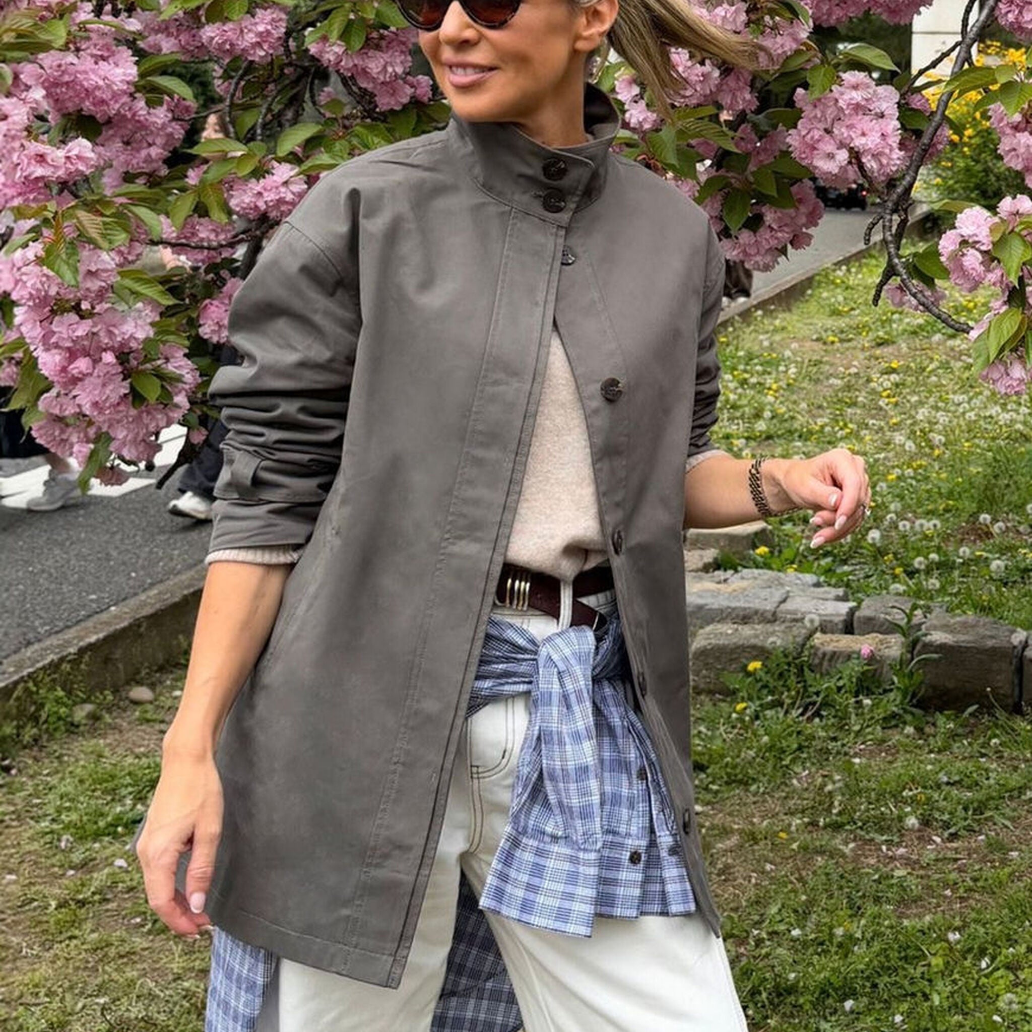 Estelle Funnel Neck Jacket - Moss by Ceres Life