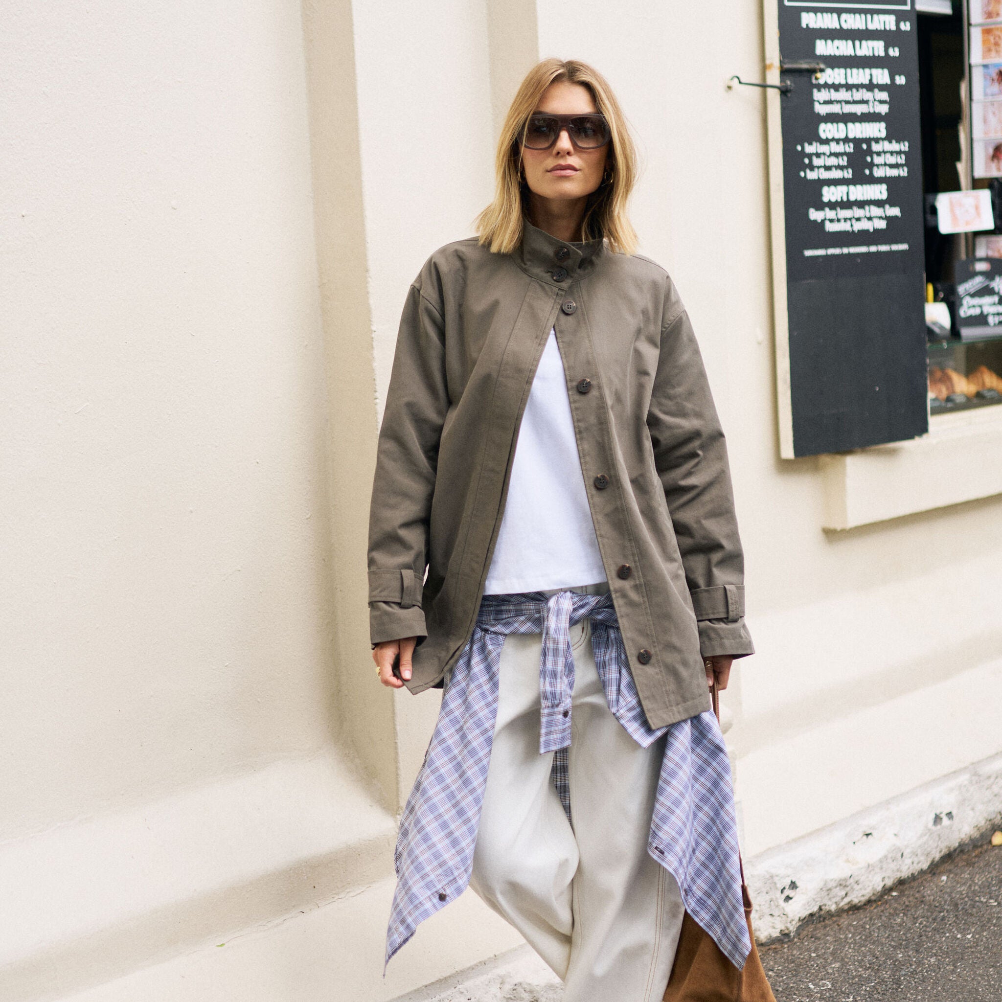 Estelle Funnel Neck Jacket - Moss by Ceres Life
