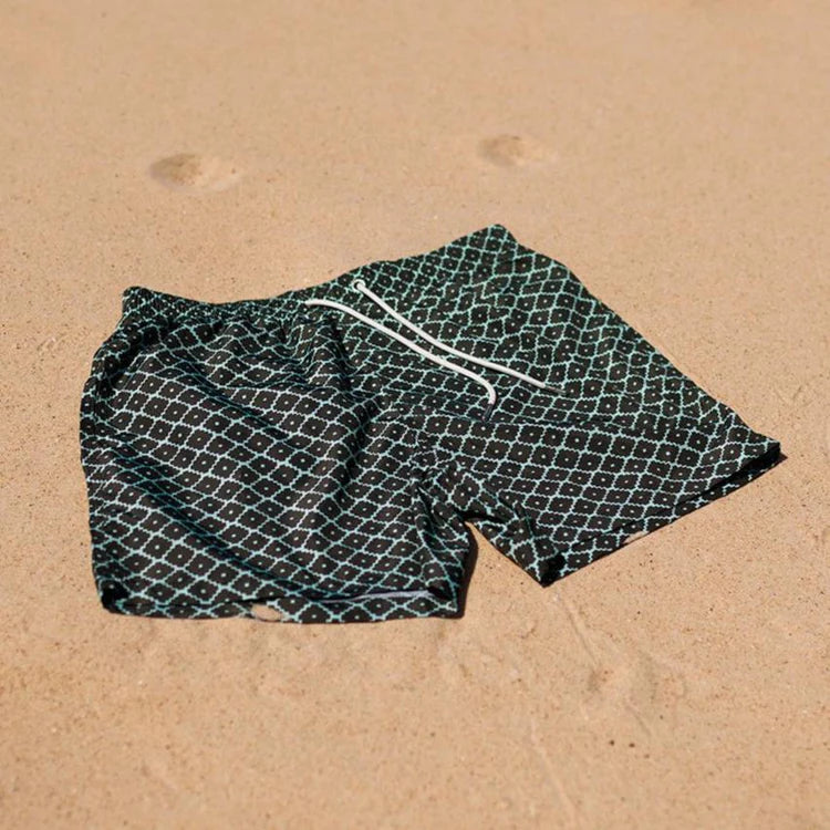 Evergreen diamond swim shorts by Swim Shady